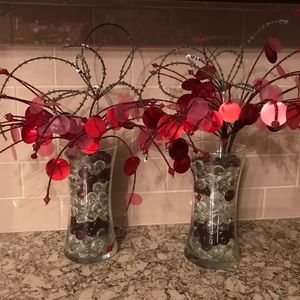 Red & Silver decorative accent picks